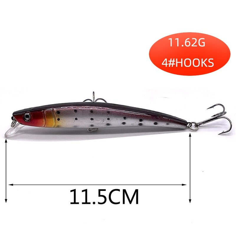 Conjunto 5 Iscas Artificiais JerkBait  - 5 a 11cm - 4 a 12g - Meia Água/Fundo/Superfície