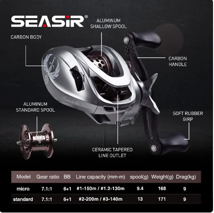 Carretilha Seasir Comando 6 + 1  7.1:1 9Kg