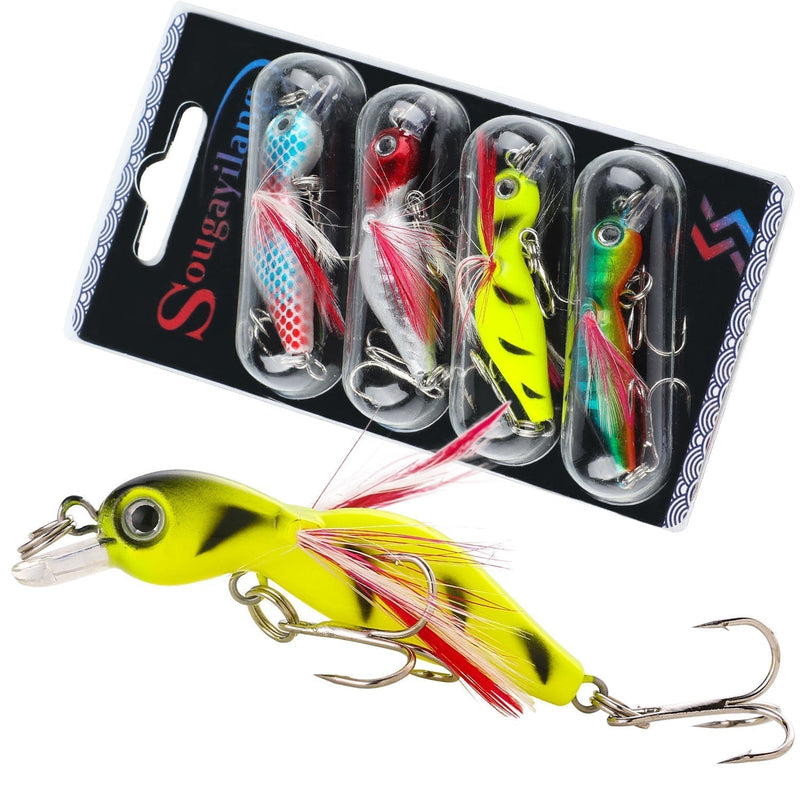 Conjunto 4 Iscas Artificiais SGL - Minnow Sinking/Shallow Runner